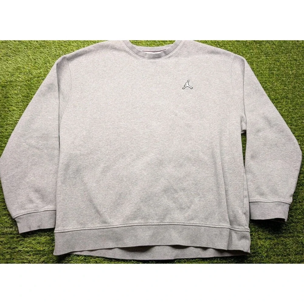 Nike Air Jordan Jumpman Sweatshirt Mens Size XL Gray Logo Essential Crew Fleece